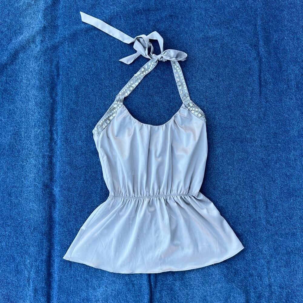 Arden B jewel beaded halter top